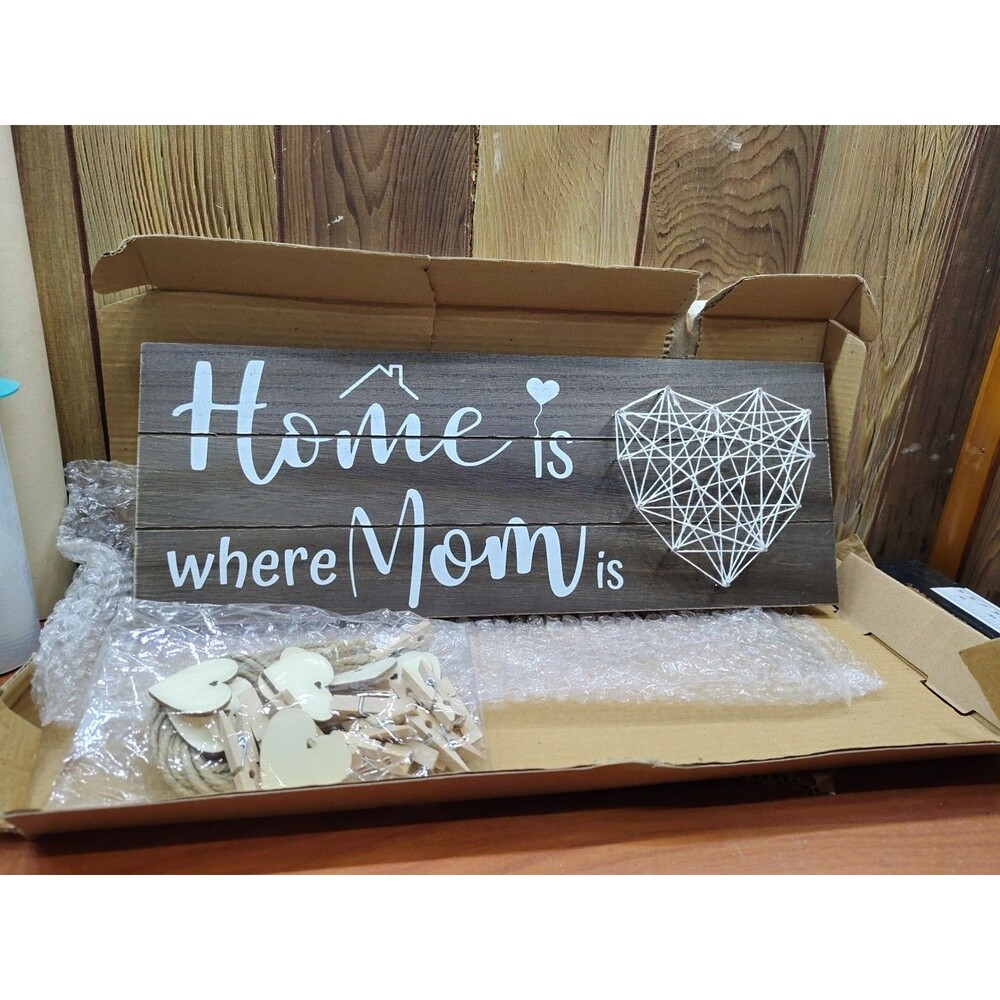 New Home Is Where The Heart Is Wood Wall Art Rustic Quote Decor Cozy Home Accent